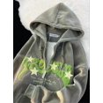 thumbnail image 1 of American Retro Embroidery Plus Velvet Corduroy Cardigan Jacket Women's Autumn and Winter Loose Casual College Style Sweater Top, 1 of 2