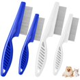 thumbnail image 1 of 4 Pack Dog Grooming Comb, Pet Flea Lice Combs, Stainless Steel Pet Combs with Rounded Teeth, Professional Metal Cat Tear Stain Remover, Dematting Tool for Small, Medium & Large Pets, 1 of 5