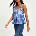 thumbnail image 4 of Backelss Cute Palid Tank Tops for Women Loose Square Neck Sleeveless Summer Business Casual Shirts Dressy Blouses, 4 of 8