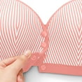 thumbnail image 5 of XUNKUSGA Bras for Women Fashion Front Closure Womens Bras Breathable Push Up Bras for Women Solid Wood Grain Plus Size Bras Comfy Full Coverage Tshirt Bra Soft Everyday Bras L-5XL Pink, 5 of 7