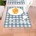 thumbnail image 5 of XMXY Woven Placemats Set of 6 PCS, Blue Gingham Print Table Mats Washable Heat Resistant Placemats, 5 of 6