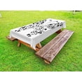 thumbnail image 1 of Butterfly Outdoor Tablecloth, Silhouette of Moth with Swirl Floral Blossom Line Spirit Animal Illustration, Decorative Washable Fabric Picnic Tablecloth, 58 X 120 Inches, Black and White, by Ambesonne, 1 of 2