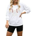 thumbnail image 1 of HUITKMM Oversized Sweater Women Women’S Football Print Oversized Hoodie – Relaxed Crew Neck Sweatshirt 4037 XXL, 1 of 4