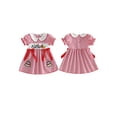 thumbnail image 2 of BemeyourBBs Kids Toddler Baby Girls Birthday Dress Outfit 1 2 3 4 Years Old Birthday Summer Clothes Puff Short Sleeve Doll Collar Front Bow Animal Cake Plaid Gingham Dress, 2 of 9
