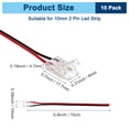 thumbnail image 3 of Uxcell Paquete de 10 Conectores de Tira de Luz LED de 2 Pines de 8mm para Tiras de Luz LED de Color Único COB 2835 3528 [Rojo Negro], 3 of 6