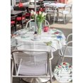 thumbnail image 5 of Outdoor Tablecloth with Umbrella Hole for Patio/Picnic/Party/Camping, Independence Day Waterproof Table Cloth Round Cover Washable, Eucalyptus Leaves Floral Wooden Plank (Dia 60"), 5 of 9