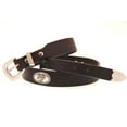 thumbnail image 4 of 35mm Tapered Dark Brown Latigo Leather Belt With Large Mouth Bass Concho, 4 of 4