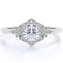 1.25CT Moissanite (VVS1,D) Round Vintage Ring 925 Sterling Silver Fine Jewelry for Women Gifts