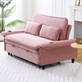 thumbnail image 5 of Miekor Furniture 65.74-inch pink letter striped fabric multi-functional sofa bed, suitable for bedrooms and living rooms. The armrests and backrests are adjustable MK1176, 5 of 12