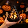 thumbnail image 5 of zhonghuaying 1 Pack Triangular Hollow Cutout Halloween LED Night Light, 4 Assorted Themed Pattern Hanging Decor Lamp for Indoor Halloween Party Decorations & Fall Home Tabletop Ornament A, 5 of 7