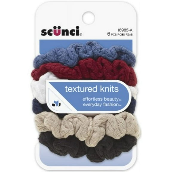 scunci effortless beauty mini waffle twisters, 6 count