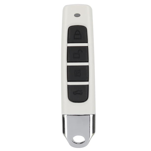 Control remoto de 4 teclas de plástico con código de clonación de 433 MHz para puerta de garaje (blanco + negro)