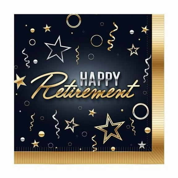 Beistle 56494 Happy Retirement Beverage Napkins - Pack of 12