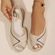 thumbnail image 4 of MKLEKYY Sandalias Nuevas Huecas, Ropa de Abrigo de Moda para Mujer, Zapatos de Boca de Pez, Sandalias de Verano para Mujer de Suela Plana, Informales, A Juego Con El Color, 4 of 4