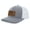 Heather Grey/White, variant on Flying Duck Engraved Leather Patch Mens Trucker Hat Baseball Cap, Bottomland Camo/Charcoal