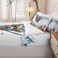 thumbnail image 5 of Homewish Kawaii Corgi Zipper Queen Comforter Set with Fitted Sheet and 2 Pillowcases,Coastal Theme Zipper Bedding Set,Cartoon Pet Dog Themed Decor,Reversible,4pcs, 5 of 8