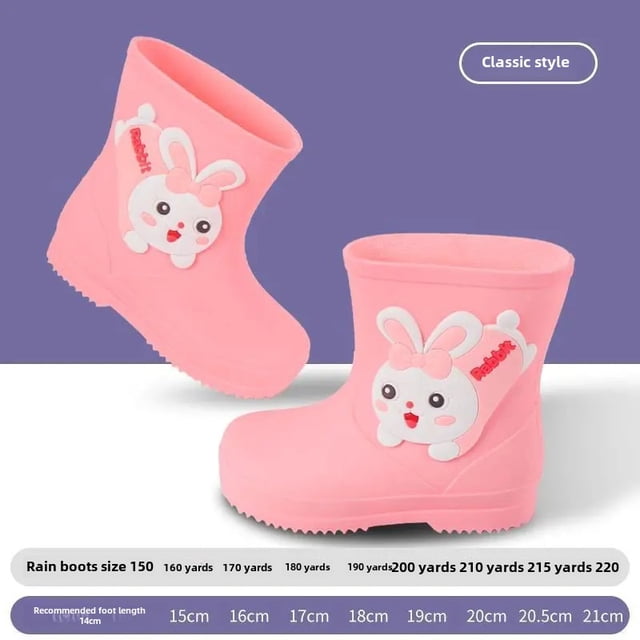 Botas de lluvia impermeables de dibujos animados para niños, zapatos de goma antideslizantes, venta al por mayor, zapatos para estudiantes de guardería, clima húmedo cómodo para