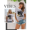 thumbnail image 3 of Hibeli Women Nasa Letter Tee Shirts Letter Print Contrast Color Retro T-shirts, 3 of 6