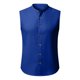 thumbnail image 5 of Top de Hombro Frío Camisa de Lino de los Hombres sin Mangas Cuello Redondo Color Sólido Botón Básico Delantero Top de Vacaciones Casual, 5 of 6