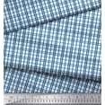 thumbnail image 3 of Soimoi Blue Poly Georgette Fabric Window Pane Check Print Fabric by Yard 52 Inch Wide, 3 of 3