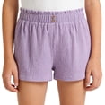 thumbnail image 3 of XEGLSBU Girls Casual High Waist Wide Leg Shorts with Bow Elastic Waistband Comfortable Summer Play Shorts for Tween (Purple Size 11-12 Years), 3 of 7