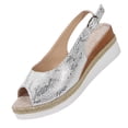 thumbnail image 2 of DIVVce Wedge Sandals For Women Slingback Peep Toe Espadrille Comfortable Adjustable Buckle Summer Casual Footwear, 2 of 8