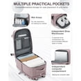 thumbnail image 3 of Mochila de viaje coowoz Carry On para mujer y hombre Lotus Pink, 3 of 7
