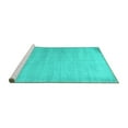 thumbnail image 2 of Ahgly Company Machine Washable Indoor Square Abstract Turquoise Blue Contemporary Area Rugs, 4' Square, 2 of 4
