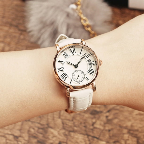 Reloj de pulsera, Sanda Reloj analógico redondo para mujer Reloj para mujer Acabado de lujo