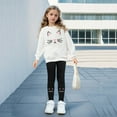 thumbnail image 7 of Tfken Outfits Sets For Child Girls Outdoor Crew Neck Long Sleeve Sweater Cat Print Ankle Slim-Leg Pant White Outfit Set Size 3-4 Years, 7 of 7