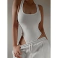thumbnail image 5 of Body de punto sin mangas para mujer, Tops sexys ajustados con hombros descubiertos, corpiño informal de calle para discoteca, 5 of 5