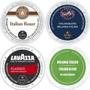 Italian Roast K-Cup Coffee 96 Count Variety Pack - Barista Prima, Lavazza, Timothy's & Faro, Sampler for Keurig 2.0 K-Cup Brewers