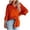 Orange, variant on ICHUANYI Womens Casual Solid Shirts Lapel Long Sleeve Blouses Button Down V Neck Loose Tops 2023