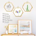 thumbnail image 3 of 5 Pieces Antique Hexagon Brass And Glass, Metal Floating Desk Photo Frame, 3 of 8