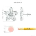 thumbnail image 2 of ANGARA Natural Diamond Plumeria Flower Earrings in 14K White Gold for Women (Size-4.1mm| Color-G| Clarity-VS2) | April Birthstone, Anniversary, Jewelry Gift for Women | Natural Diamond Earrings, 2 of 7