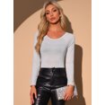 thumbnail image 2 of DARING DIVA Women's Slim Fit Glitter Round Neck Crop Top XS Silver, 2 of 6