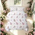 thumbnail image 2 of Erosebridal Graceful Bird Animals Bed Spread Queen,Transitional Flower Queen Coverlet Set,White Pink,3-Piece,1 Quilt and 2 Pillowcases, 2 of 7