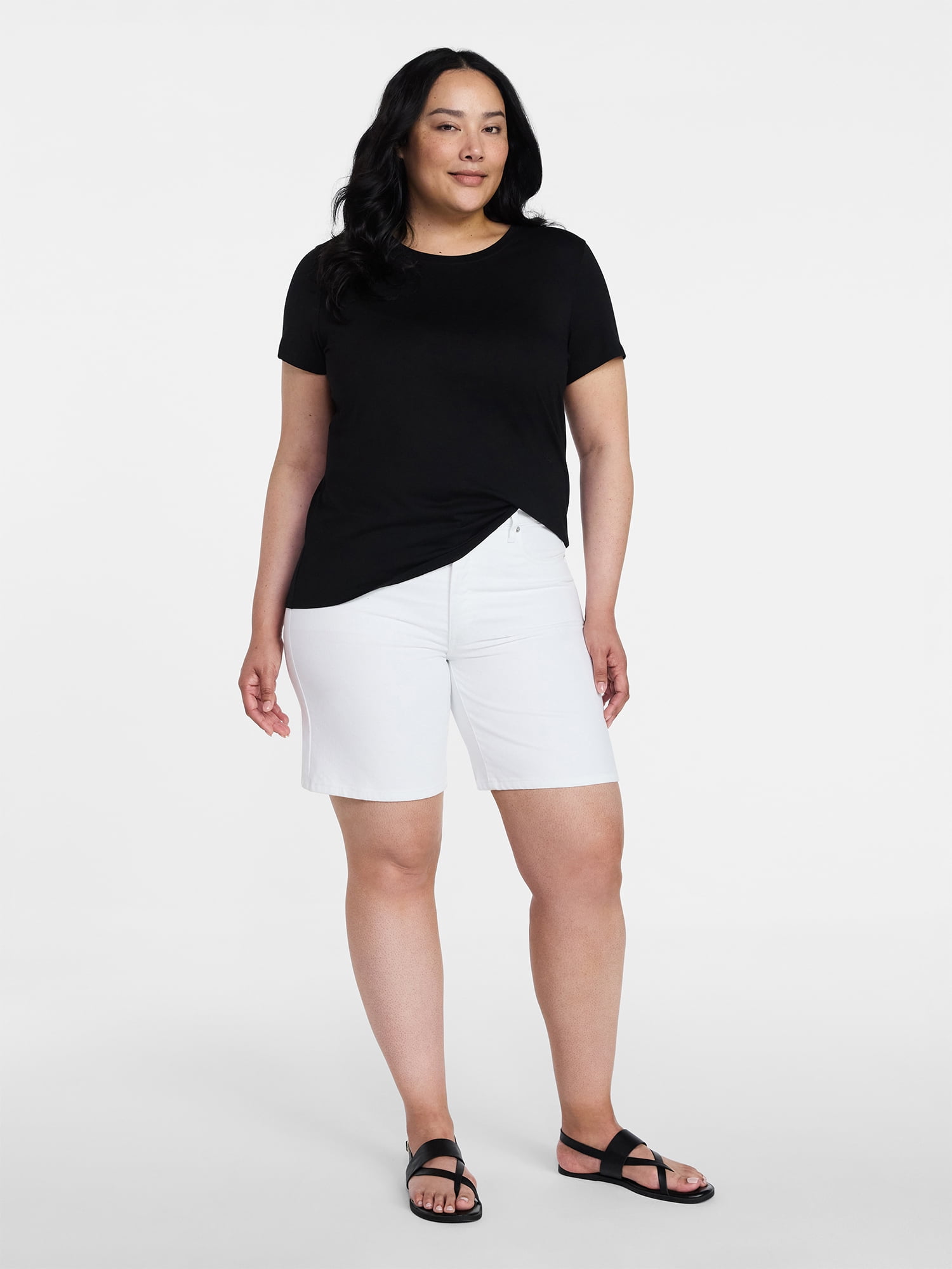 Time and Tru Women's Short Sleeve Crew Tee, Sizes 1X-4X