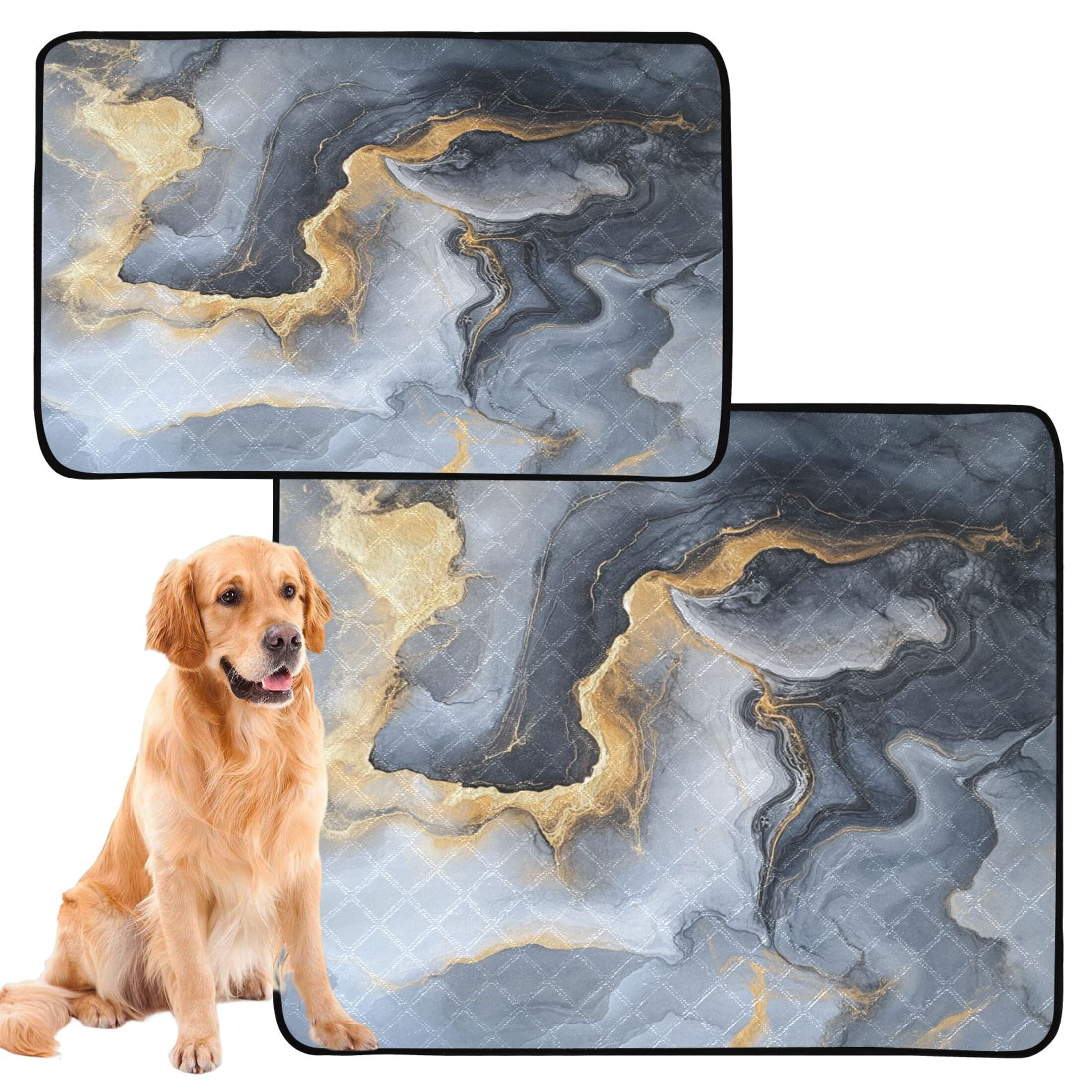 Qxltty Gilt Gray Patterns Cat litter Pads Pet Set of 3 Diaper Mats Center Anti-leakage Layer Absorbent Soft and Comfortable