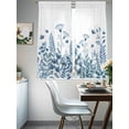 thumbnail image 4 of Blue Spring Floral Sheer Curtains 63 Inch Length 2 Panels Set, Watercolor Elegant Pastoral Flowers Voile Window Treatment Rod Pocket Curtains Sheers Drapes for Bedroom/Living Room/Kitchen 52x"63"x2, 4 of 7