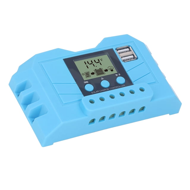 Controlador De Carga Solar Con Pantalla LCD 12V 24V Adaptación Automática Regulador Inteligente Puertos USB Duales Gestión De Carga MPPT PWM De 3 Etapas