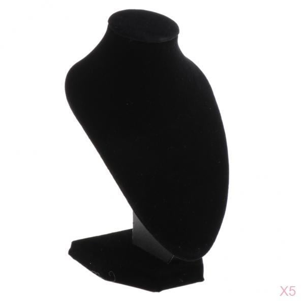 5 de Soportes de Exhibición de Busto de Collar de Negro Soporte de Joyería kusrkot Estante de exhibición de la joyería