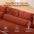 thumbnail image 6 of COOLHUT 63" W Convertible Sofa Bed, Foam Floor Sofa, Folding Sleeper Sofa Couch Bed with Six Frame, High Rebound Density Sofa, Corduroy Sofa Couch Bed for Living Room, Bedroom, Reddish Brown, 6 of 12