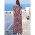 thumbnail image 4 of ANRABESS Womens Summer Maxi Dress V Neck Ruffle Sleeve Flowy Tiered Boho Casual Beach Vacation Sundress with Pockets, 4 of 9