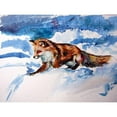 thumbnail image 2 of Kovacs, Anna Brigite 18x15 Gold Ornate Wood Framed with Double Matting Museum Art Print Titled - Red Fox in Snow, 2 of 4