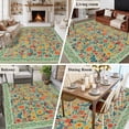 thumbnail image 5 of Large Area Rugs for Living Room Bedroom, Boho Green Flowers 8'x10' Rug Washable Carpet Runner Indoor Outdoor, Spring Abstract Watercolor Floral Leaf Non Slip Floor Mats Rug for Kitchen, Patio, 5 of 8