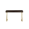 thumbnail image 2 of Ada Office Desk, 2 Drawers, Espresso Brown, Gold X Steel Legs, 47 Inch, 2 of 5