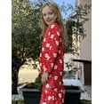 thumbnail image 3 of Oudiya Girls Christmas Long Sleeve Nightgowns Soft Print Pajamas Sleepwear Nighties for Kids 4-12, 3 of 5