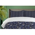 thumbnail image 4 of Ambesonne Floral Duvet Cover Sets, Botanical Elements Pattern, 2-Queen, Quartz Cocoa, 4 of 7