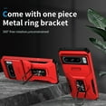 thumbnail image 5 of Phone Case for Google Pixel 9 / 9 Pro with Sliding Camera Cover, with 360° + 100° Free Rotation Metal Finger Ring Bracket, Fit Magnet Car Mount, 2 In 1 Case Cover for Google Pixel 9 / 9 Pro, Red, 5 of 8